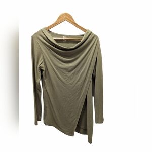 Fig Safari Bamboo Viscose Green Wrap Pullover Size Medium
